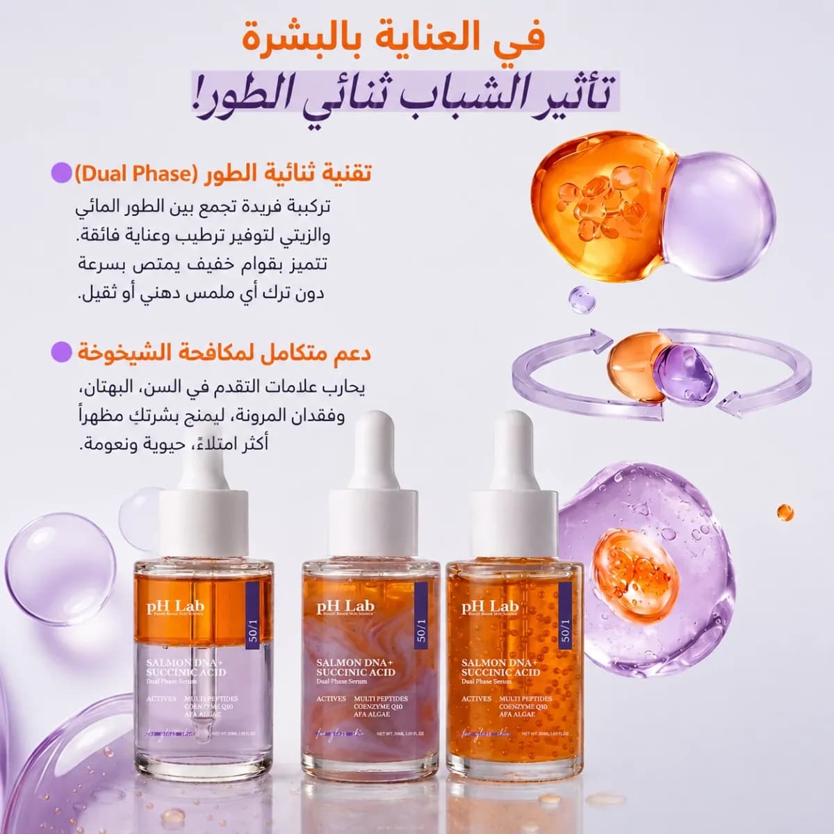سيروم ثنائي الطور — سالمون DNA + حمض السكسينيك